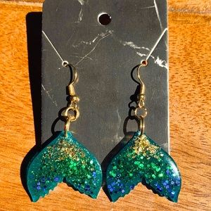 Handmade mermaid tail earrings